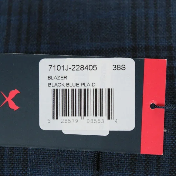 Cardinal of Canada NWT Wool Sport Coat Size 38S US In Blue & Black Plaid